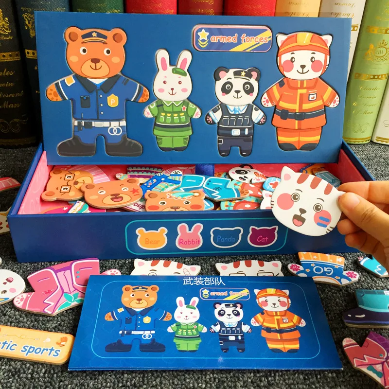 3-year-old 6-year-old boys and girls changing clothes game bear changing clothes Collage wooden jigsaw puzzle
3-year-old 6-year-old boys and girls changing clothes game bear changing clothes Collage wooden jigsaw puzzle