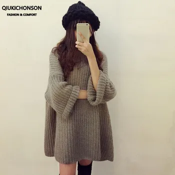 Qiukichonson Korean Style Ladies Sweaters Aututmn Winter Jersey Mujer Casual Loose Knitted Pullovers Jumpers Women pull long 
Qiukichonson Korean Style Ladies Sweaters Aututmn Winter Jersey Mujer Casual Loose Knitted Pullovers Jumpers Women pull long