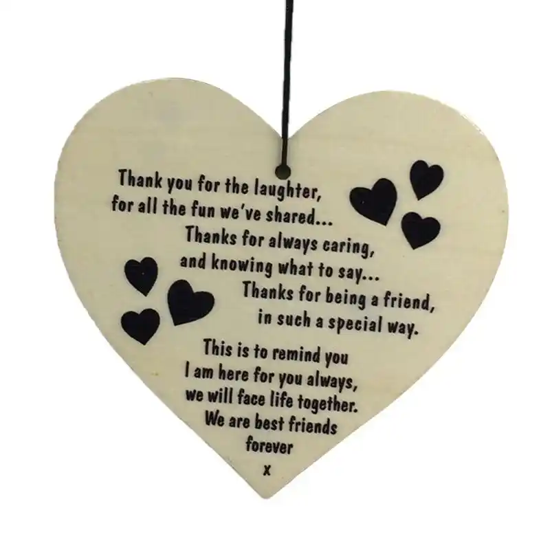 wooden heart board plaque decorative sign hanging