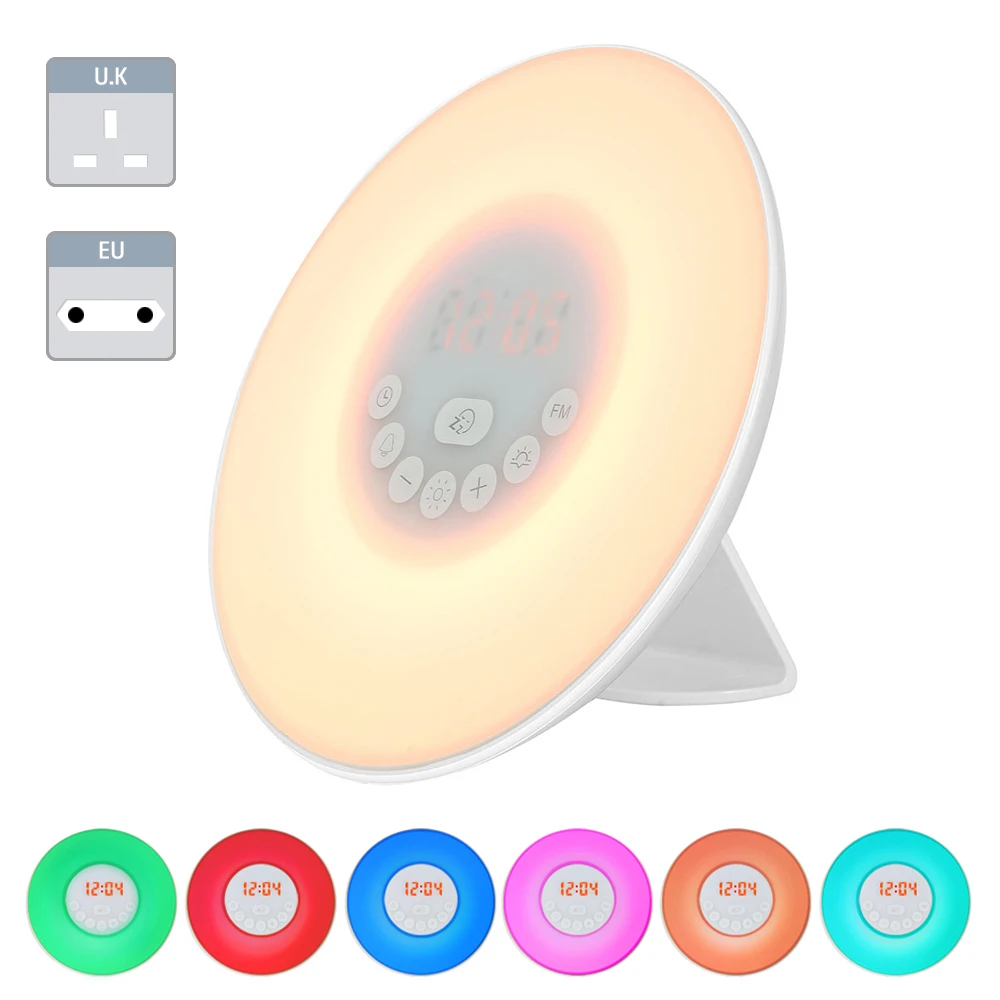Digital Alarm Clock Wake Up Light LED Table Lamp Electronic Sunrise Sunset Alarm Snooze Clocks FM Radio Desk Lamp Night Light
Digital Alarm Clock Wake Up Light LED Table Lamp Electronic Sunrise Sunset Alarm Snooze Clocks FM Radio Desk Lamp Night Light