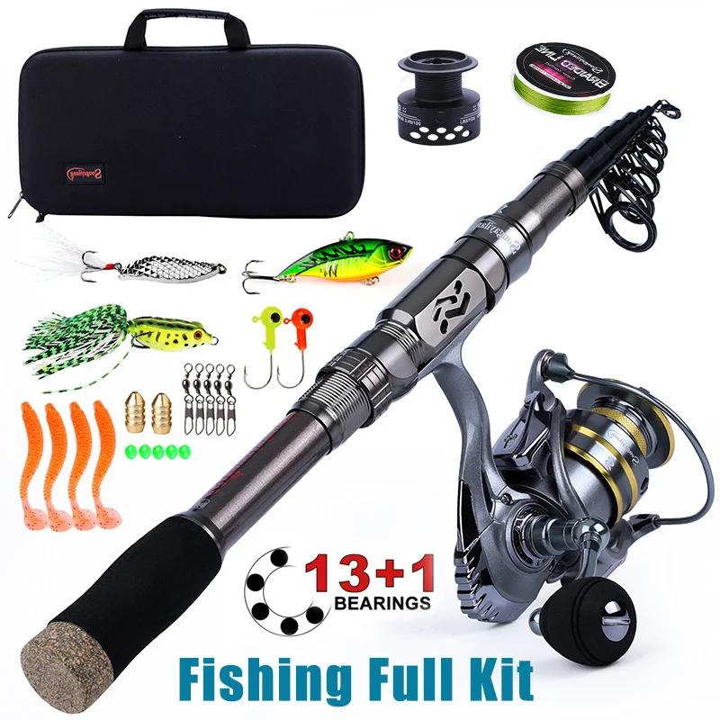 Sougayilang Fishing Full Kit -1.8-2.4m Telescopic Fishing Pole with Free Spool Spinning Reel Fishing Bag for Travel Fishing
Sougayilang Fishing Full Kit -1.8-2.4m Telescopic Fishing Pole with Free Spool Spinning Reel Fishing Bag for Travel Fishing