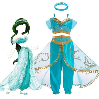 Girls Aladdin Cosplay Jasmine Princess Dress Halloween Christmas Party Costume Children's Dance Dress Indian Disfraces
Girls Aladdin Cosplay Jasmine Princess Dress Halloween Christmas Party Costume Children's Dance Dress Indian Disfraces