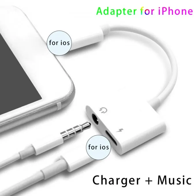 2 in 1 Phone Adapter For Apple iPhone XS MAX XR X 7 8 Plus 3.5mm Jack Earphone Adapter Cable Splitter On Double Ios Connector
2 in 1 Phone Adapter For Apple iPhone XS MAX XR X 7 8 Plus 3.5mm Jack Earphone Adapter Cable Splitter On Double Ios Connector