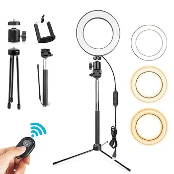 RL-6 Ring Light 6inch Video Lamp Selfie Ringlight Studio Light with Tripod Phone Holder Portable for Youtube Makeup Shoot Video
RL-6 Ring Light 6inch Video Lamp Selfie Ringlight Studio Light with Tripod Phone Holder Portable for Youtube Makeup Shoot Video