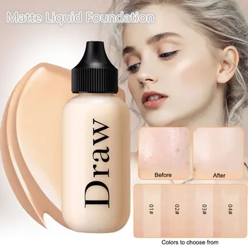 

Face Foundation Cream Makeup Concealer Liquid Moisturizer Conceal HD High Definition Foundation Make Up Cream