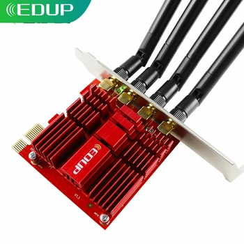 EDUP 1900Mbps PCI Express Wireless WiFi Adapter Dual Band 2.4/5Ghz 802.11AC PCIE Network Card 4*5dBi Antennas for Win 7/8.1/10
EDUP 1900Mbps PCI Express Wireless WiFi Adapter Dual Band 2.4/5Ghz 802.11AC PCIE Network Card 4*5dBi Antennas for Win 7/8.1/10