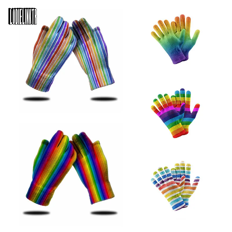 2021 New 3D Rainbow Color Female Knitted Gloves Summer Adult Striped Mitten Gardening Gloves Touch Screen Gloves For Working
2021 New 3D Rainbow Color Female Knitted Gloves Summer Adult Striped Mitten Gardening Gloves Touch Screen Gloves For Working