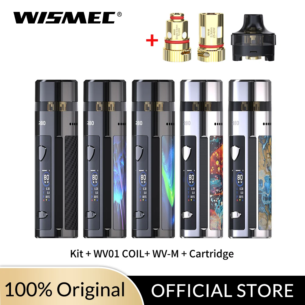 Оригинальный 80 Вт Wismec R80 комплект 4 мл картридж использовать один 18650 батарея 0.3ohm