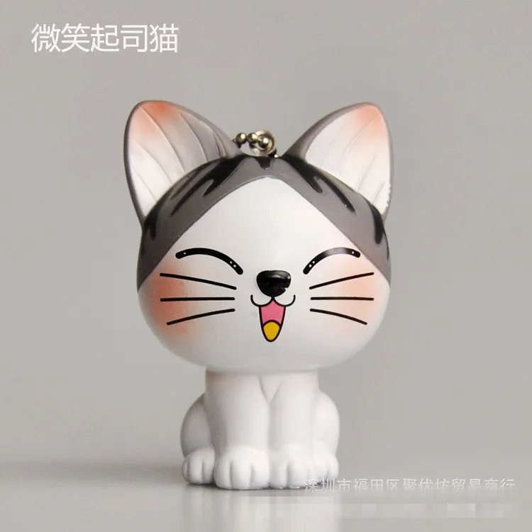 cute cartoon cheese cat adornment keychain pendants lovely