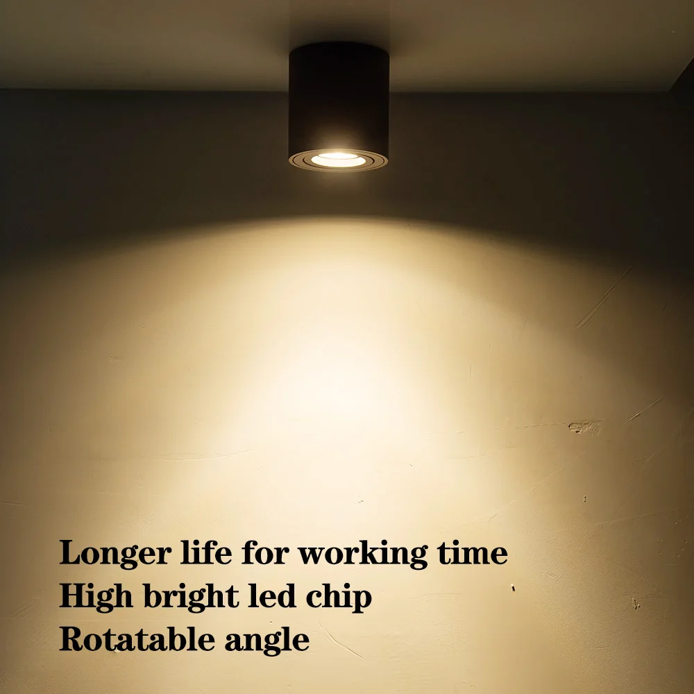 Surface mounted adjustable led ceiling lamp Easy install black or white body ceiling lamp long working time
Surface mounted adjustable led ceiling lamp Easy install black or white body ceiling lamp long working time