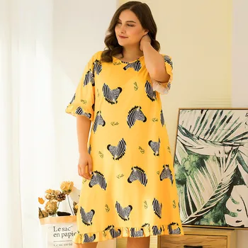 Women's plus size pajamas nightdress short sleevecute loose mid-length thin summer cotton pajamas women home dress clothes women
Women's plus size pajamas nightdress short sleevecute loose mid-length thin summer cotton pajamas women home dress clothes women