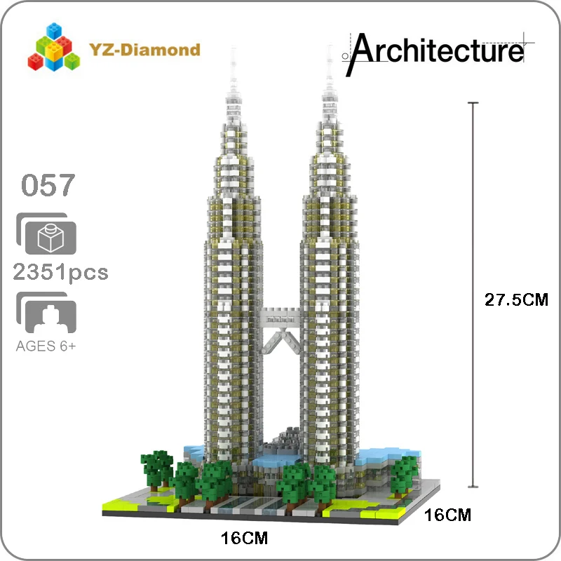 The World Famous Architecture Kuala Lampur Petronas Tower 3D Model Mini Diamond Building Small Blocks Toy for Children No Box
The World Famous Architecture Kuala Lampur Petronas Tower 3D Model Mini Diamond Building Small Blocks Toy for Children No Box