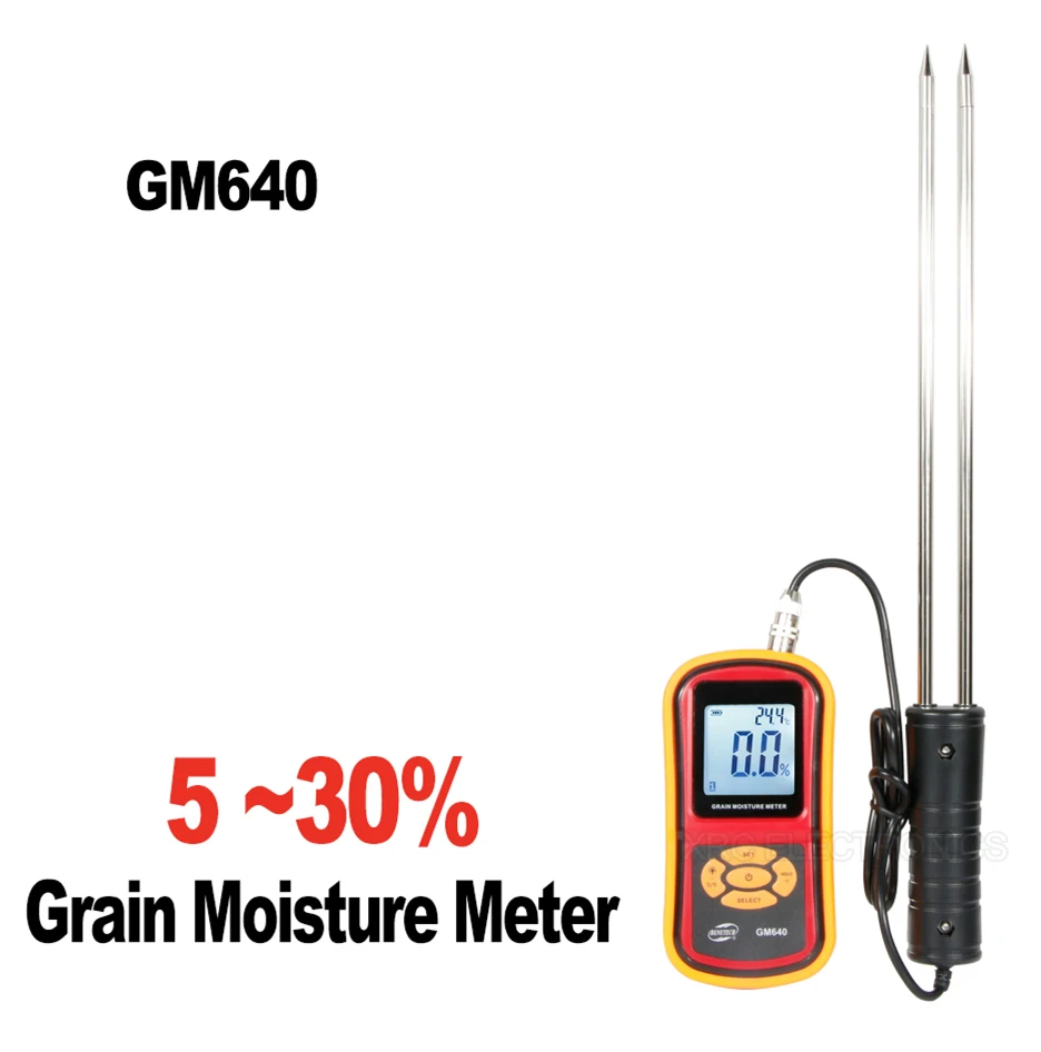 Portable Digital Grain Moisture Meter GM640 with Measuring Probe High Precision LCD Display Tester Wheat Corn Rice Bean benetech
Portable Digital Grain Moisture Meter GM640 with Measuring Probe High Precision LCD Display Tester Wheat Corn Rice Bean benetech