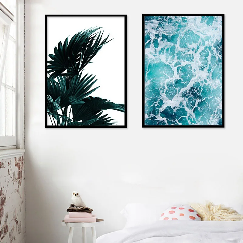 Torrid Zone Plant Green Leaf Blue Sea Waves Canvas Painting Living Room Bedroom Hanging Painting Northern European-Style INS Win
Torrid Zone Plant Green Leaf Blue Sea Waves Canvas Painting Living Room Bedroom Hanging Painting Northern European-Style INS Win