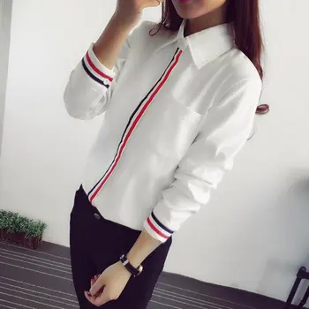 2019 Summer Office Lady Fashion Striped Slim Shirts Elegant Striped Casual Blouses Women Long Thin White Clothing
2019 Summer Office Lady Fashion Striped Slim Shirts Elegant Striped Casual Blouses Women Long Thin White Clothing