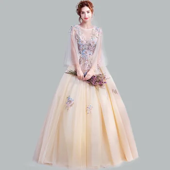 Embroidery Evening Dress CR419 O-Neck Long Sleeve Women Party Dresses Appliques Robe De Soiree Beading Crystal Formal Gowns 2020 
Embroidery Evening Dress CR419 O-Neck Long Sleeve Women Party Dresses Appliques Robe De Soiree Beading Crystal Formal Gowns 2020