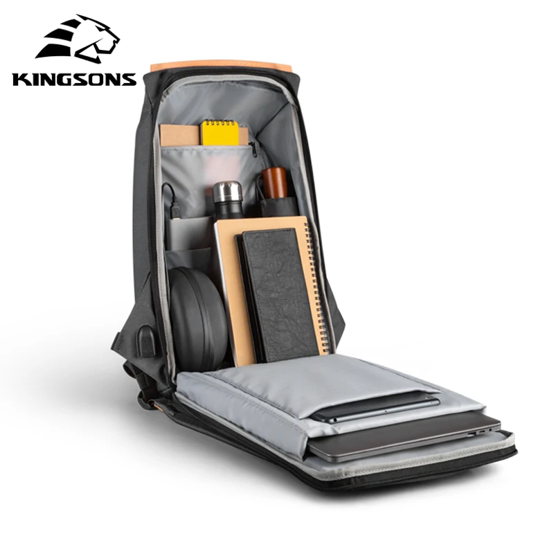 Kingsons 2020 Новые водонепроницаемые Рюкзаки USB зарядка школьная сумка