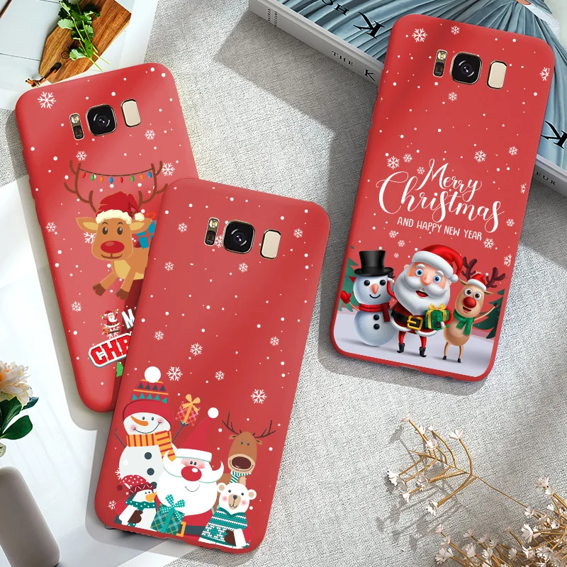 Силиконовый чехол для Samsung Galaxy A70 A50 A40 A7 2018 A8 A6 Plus A5 A30 A20 A10 новогодний мягкий из