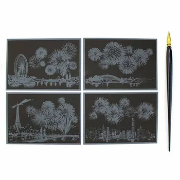 Engraving Colorful Fireworks Night View Scratch Art Postcard Kit Scraper Set
Engraving Colorful Fireworks Night View Scratch Art Postcard Kit Scraper Set