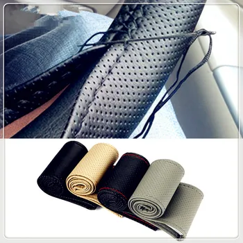 Car Braid Wheel Steering Cover Thread leather 38cm Auto for Volkswagen VW polo passat b5 b6 CC golf jetta mk6 tiguan Gol
Car Braid Wheel Steering Cover Thread leather 38cm Auto for Volkswagen VW polo passat b5 b6 CC golf jetta mk6 tiguan Gol