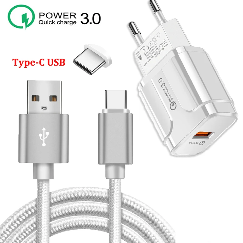 5V 3A QC 3 0 быстрое настенное зарядное устройство адаптер Type-C USB кабель для Huawei P30 P20