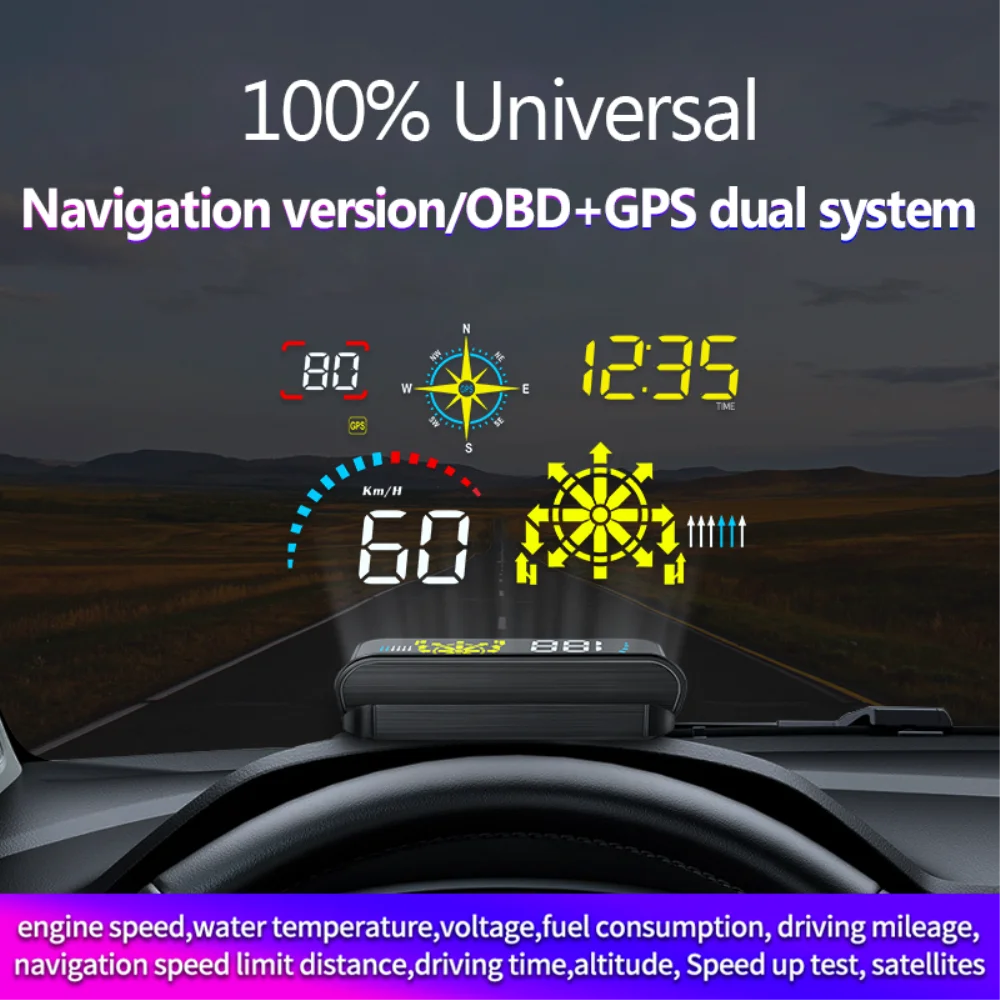 Q10 HUD OBD2 Gauge Head Up Display With Live Navigation GPS Speedometer With OBD2 And GPS Systems Car Windshield Projector
Q10 HUD OBD2 Gauge Head Up Display With Live Navigation GPS Speedometer With OBD2 And GPS Systems Car Windshield Projector