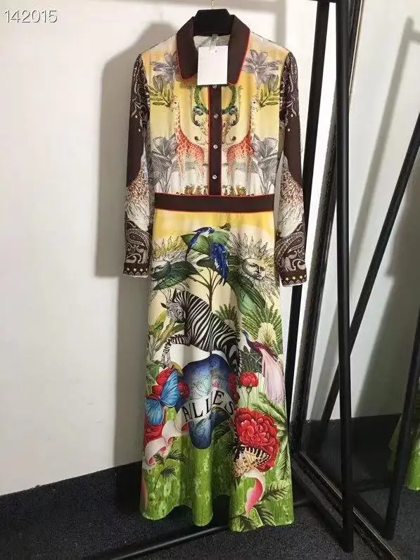 2020 Spring Summer Fall Runway Animal Print Turn down Collar Long Sleeve Women Party Casual Empire Waist Long Patchwork Dress
2020 Spring Summer Fall Runway Animal Print Turn down Collar Long Sleeve Women Party Casual Empire Waist Long Patchwork Dress