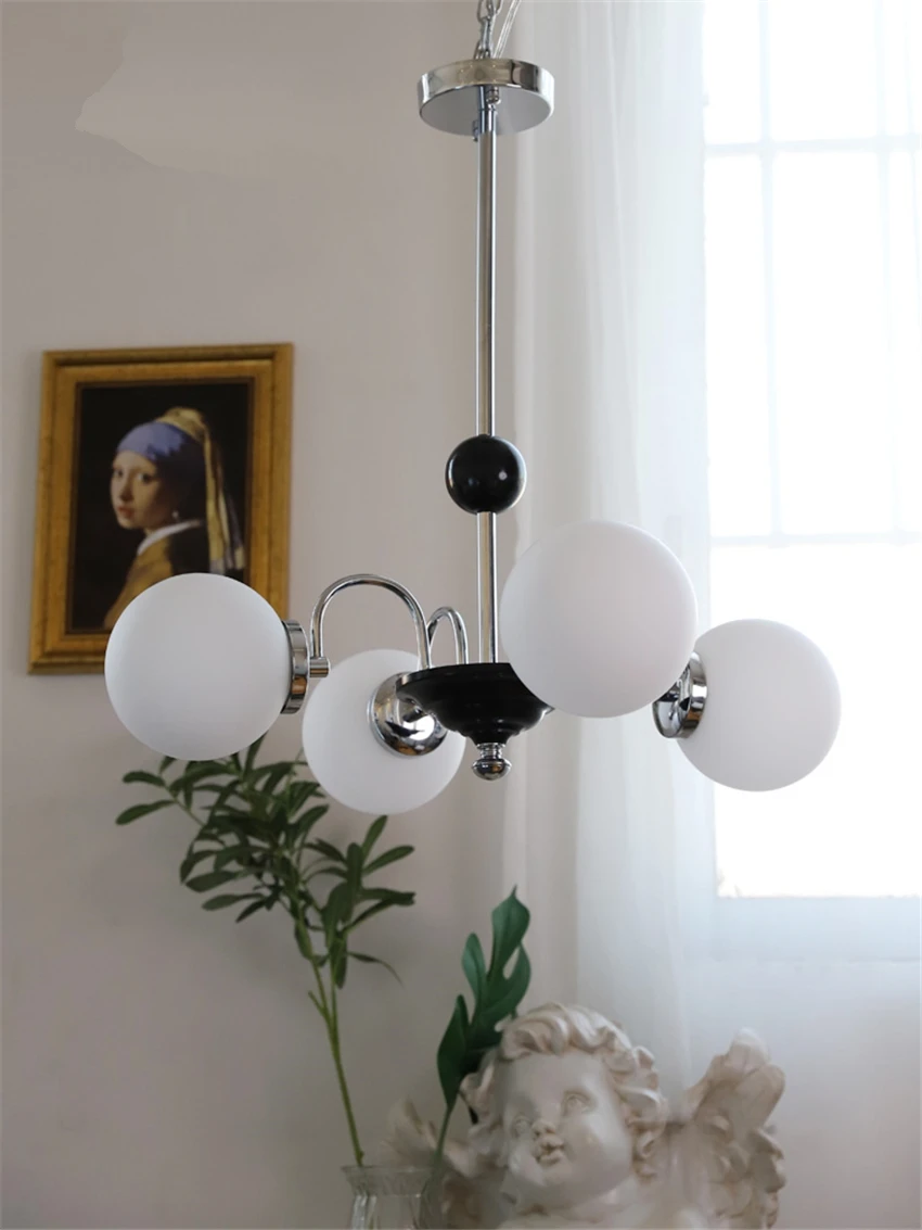 Modern loft glass ball chandeliers lights bedroom living room kitchen Nordic American dining room cloakroom silver hanging lamps
Modern loft glass ball chandeliers lights bedroom living room kitchen Nordic American dining room cloakroom silver hanging lamps