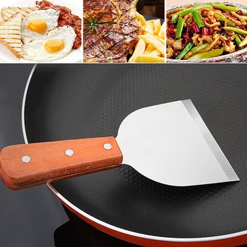 Wooden Handle Stainless Steel Riveted Restaurant Grilling BBQ Tools Pizza Steak Fried Shovel Spatula Turner Kitchen Utensils
Wooden Handle Stainless Steel Riveted Restaurant Grilling BBQ Tools Pizza Steak Fried Shovel Spatula Turner Kitchen Utensils