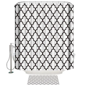 Classic White and Black Geometic Check Modern Prismatic Shower Curtain Suit Non-Slip Floor Doormat Bath Rugs
Classic White and Black Geometic Check Modern Prismatic Shower Curtain Suit Non-Slip Floor Doormat Bath Rugs