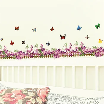 1PC Spring DIY Removable Peel and Stick Non-toxic Purple Fence Flower Butterfly Skirting Line Wall Stickers
1PC Spring DIY Removable Peel and Stick Non-toxic Purple Fence Flower Butterfly Skirting Line Wall Stickers
