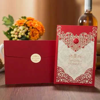 Red Gold Foil Lace Floral Wedding Invitation DIY Laser Cut Customize Printable Party Invites with Envelopes 50pc/Lot
Red Gold Foil Lace Floral Wedding Invitation DIY Laser Cut Customize Printable Party Invites with Envelopes 50pc/Lot