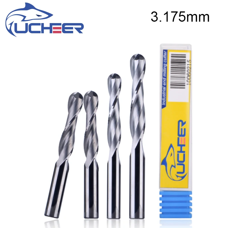 UCHEER 1pcs 3.175mm 2 Flute Spiral ball nose end mill CNC router bits for wood tungsten carbide milling route tool
UCHEER 1pcs 3.175mm 2 Flute Spiral ball nose end mill CNC router bits for wood tungsten carbide milling route tool