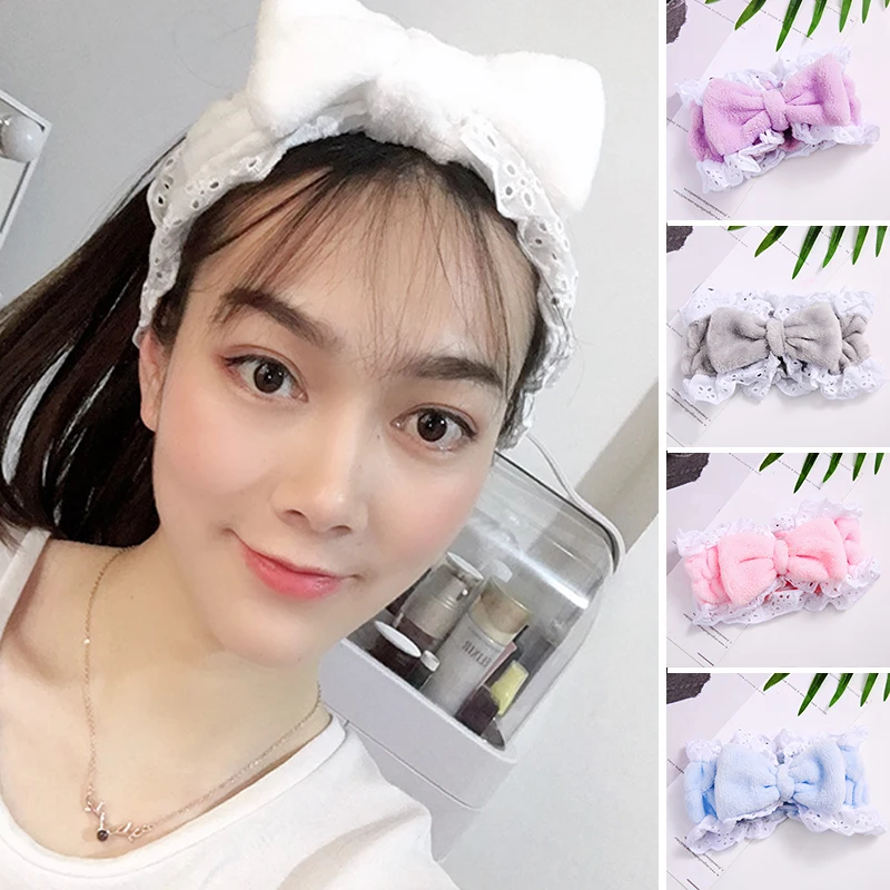 Cute Elastic Lace Bowknot Headbands Women Girls Makeup Face Washing Headband Hairdo Facial Mask Headwrap Hairband Hair Accessory
Cute Elastic Lace Bowknot Headbands Women Girls Makeup Face Washing Headband Hairdo Facial Mask Headwrap Hairband Hair Accessory
