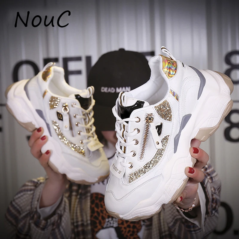 NouC 2020 Spring Ladies Glitter Chunky Sneakers Platform Casual Shoes Dad Sneakers Women Shoes Trainers Basket Chaussure Femme
NouC 2020 Spring Ladies Glitter Chunky Sneakers Platform Casual Shoes Dad Sneakers Women Shoes Trainers Basket Chaussure Femme