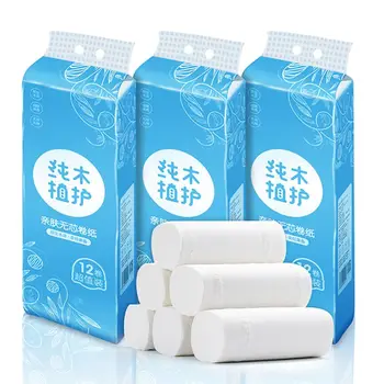Natural Plant Protection Coreless Roll Paper 12 Rolls / Lift 4 Layers Thick Wood Pulp Toilet Paper
Natural Plant Protection Coreless Roll Paper 12 Rolls / Lift 4 Layers Thick Wood Pulp Toilet Paper
