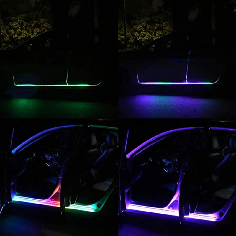 Новая гибкая светодиодная лента RGB для автомобиля декоративная атмосферная