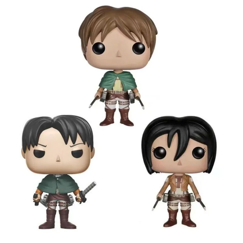 Виниловые фигурки из аниме атака на Титанов Levi 235 Mikasa Ackerman 21 Эрен джагер