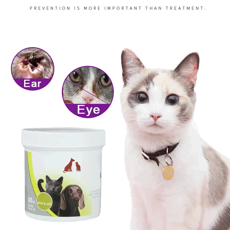 100 Pcs Pet Cat Dog Wet Wipes Cleaning Eye Ears Tear Stain Remover Gentle Non Intivating PH6.8 Remover Tear Marks Sand Products
100 Pcs Pet Cat Dog Wet Wipes Cleaning Eye Ears Tear Stain Remover Gentle Non Intivating PH6.8 Remover Tear Marks Sand Products