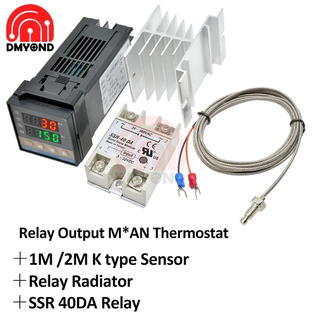 Relay Rex C100 Ssr Pid Temperature Temp Controller Digital Thermostat Pid Regulator Rex C100+40A SSR Relay+K Thermocouple Probe
Relay Rex C100 Ssr Pid Temperature Temp Controller Digital Thermostat Pid Regulator Rex C100+40A SSR Relay+K Thermocouple Probe