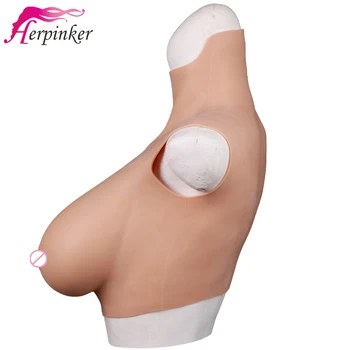 Fake Breast Forms Tight Suit High Collar Realistic Fake Breast With Silcone Or Silk Cotton False Cheast Cosplay Male To Female