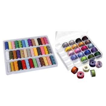 39Pcs Rolls Assorted Colour Spools Polyester Thread for Sewing Hand Machine & 1 Set Bobbin Case Organizer with 25 Clear Sewing M
39Pcs Rolls Assorted Colour Spools Polyester Thread for Sewing Hand Machine & 1 Set Bobbin Case Organizer with 25 Clear Sewing M