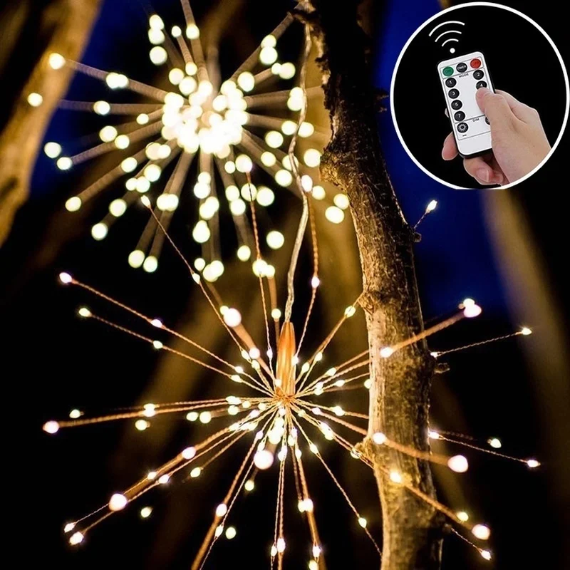 Festival Hanging Starburst String Lights Remote Control Waterproof Firework LED Strip Fairy String Light Outdoor Christmas Light
Festival Hanging Starburst String Lights Remote Control Waterproof Firework LED Strip Fairy String Light Outdoor Christmas Light
