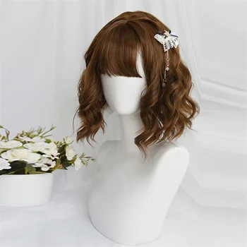 Cosplaysalon 25-30CM Lolita Wavy Bob Brown Blonde Blue Black Cute Ombre Bangs Short Daily Party Synthetic Hair Cosplay Wig+Cap 
Cosplaysalon 25-30CM Lolita Wavy Bob Brown Blonde Blue Black Cute Ombre Bangs Short Daily Party Synthetic Hair Cosplay Wig+Cap