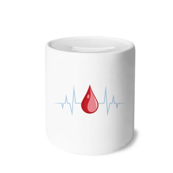 

Electrocardiogram Blood Design Pattern Money Box Saving Banks Ceramic Coin Case Kids Adults