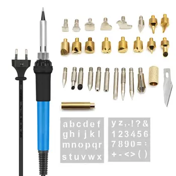 60W Adjustable Soldering Iron Carving Pyrography Tool Wood Embossing Burning Soldering Pen Set Welding Tips Kit
60W Adjustable Soldering Iron Carving Pyrography Tool Wood Embossing Burning Soldering Pen Set Welding Tips Kit