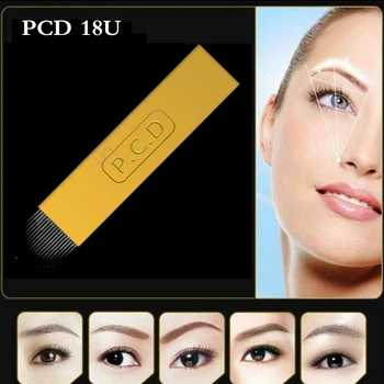 Microblading 0.18mm Lamina Agulhas Tebori Eyebrow Blades 18U Hard PCD Needle Permanent Makeup Manual Tattoo Needles Supplies