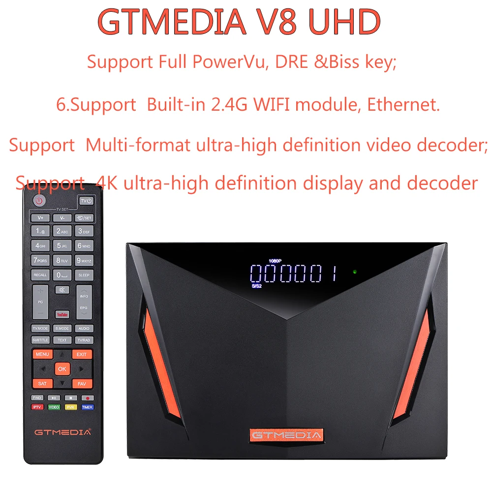 New GTMedia V8 UHD DVB-S2 1080P Decoder updated gtmedia v8 uhd Built-in WiFi Freesat V9Super Receptor freesat Satellite receiver
New GTMedia V8 UHD DVB-S2 1080P Decoder updated gtmedia v8 uhd Built-in WiFi Freesat V9Super Receptor freesat Satellite receiver