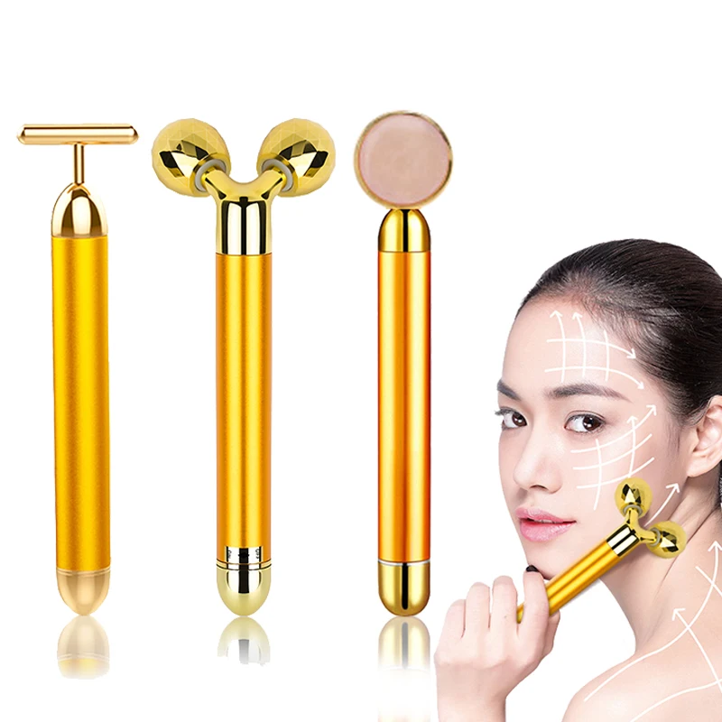 24K Gold Electric Beauty Stick Set Lifting Firming Facial Massager Tool V Face Roller Vibration Care Energy Stick Give Girl Gift
24K Gold Electric Beauty Stick Set Lifting Firming Facial Massager Tool V Face Roller Vibration Care Energy Stick Give Girl Gift