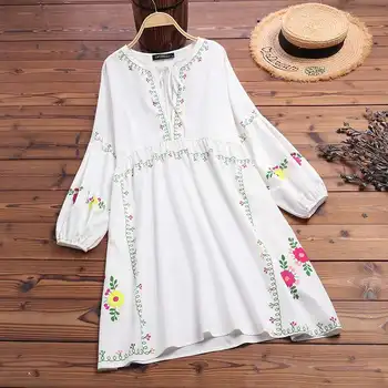Women's Print Blouse 2020 ZANZEA Bohemian Summer Vestidos Casual Long Puff Sleeve Shirt Blusas Female V Neck Robe Oversize Tunic
Women's Print Blouse 2020 ZANZEA Bohemian Summer Vestidos Casual Long Puff Sleeve Shirt Blusas Female V Neck Robe Oversize Tunic